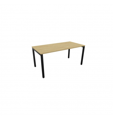 Schreibtisch, Rohr in Rohr-System, 64-86cm (H), 160x80cm (BxT), rechteckig, hamilton oak / schwarz