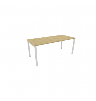 Schreibtisch, Rohr in Rohr-System, 64-86cm (H), 180x80cm (BxT), rechteckig, hamilton oak / weiß