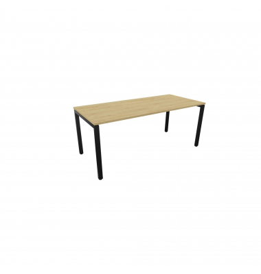 Schreibtisch, Rohr in Rohr-System, 64-86cm (H), 180x80cm (BxT), rechteckig, hamilton oak / schwarz