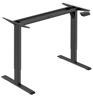 Schreibtischgestell E-StarterTech, elektrisch höhenverstellbar, 70-112cm (H), 100-160x60-80cm (BxT), T-Fuß-Gestell, schwarz