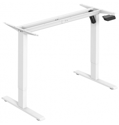 Schreibtischgestell E-StarterTech, elektrisch höhenverstellbar, 70-112cm (H), 112-160x60-80cm (BxT), T-Fuß-Gestell, weiß