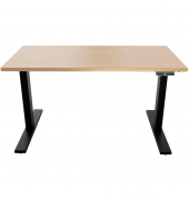 Schreibtisch E-WonderTech, elektrisch höhenverstellbar, 63-128cm (H), 140x80cm (BxT), rechteckig, kendal eiche / schwarz