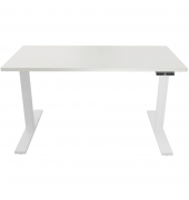 Schreibtisch E-WonderTech, elektrisch höhenverstellbar, 63-128cm (H), 180x80cm (BxT), rechteckig, weiß / verkehrsweiß