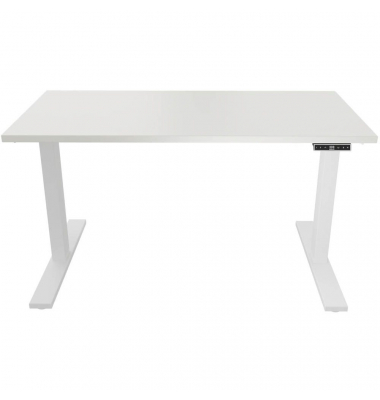 Schreibtisch E-WonderTech, elektrisch höhenverstellbar, 63-128cm (H), 180x80cm (BxT), rechteckig, weiß / verkehrsweiß
