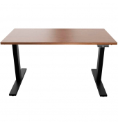 Schreibtisch E-WonderTech, elektrisch höhenverstellbar, 63-128cm (H), 180x80cm (BxT), rechteckig, lincoln walnuss / schwarz