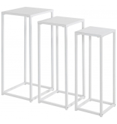 Beistelltisch 25359, 61/66/71cm (H), 22/26/30cmx22/26/30cm (BxT), rechteckig, weiß / weiß