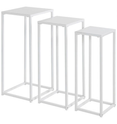 Beistelltisch 25359, 61/66/71cm (H), 22/26/30cmx22/26/30cm (BxT), rechteckig, weiß / weiß