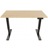 Schreibtisch E-StarterTech, elektrisch höhenverstellbar, 70-112cm (H), 120x60cm (BxT), rechteckig, kendal eiche / schwarz