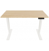 Schreibtisch E-StarterTech, elektrisch höhenverstellbar, 70-112cm (H), 160x60cm (BxT), rechteckig, kendal eiche / weiß