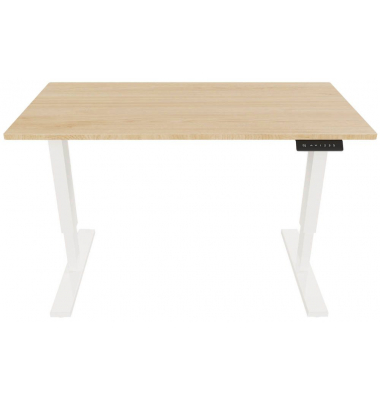 Schreibtisch E-StarterTech, elektrisch höhenverstellbar, 70-112cm (H), 160x60cm (BxT), rechteckig, kendal eiche / weiß