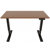 Schreibtisch E-StarterTech, elektrisch höhenverstellbar, 70-112cm (H), 160x80cm (BxT), rechteckig, lincoln walnuss / schwarz