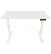 Schreibtisch E-StarterTech, elektrisch höhenverstellbar, 70-112cm (H), 160x80cm (BxT), rechteckig, weiß / weiß