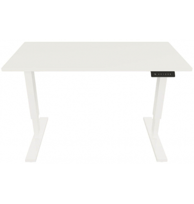 Schreibtisch E-StarterTech, elektrisch höhenverstellbar, 70-112cm (H), 160x80cm (BxT), rechteckig, weiß / weiß