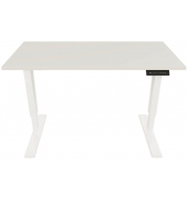Schreibtisch E-StarterTech, elektrisch höhenverstellbar, 70-112cm (H), 160x80cm (BxT), rechteckig, lichtgrau / weiß