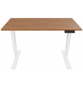 Schreibtisch E-StarterTech, elektrisch höhenverstellbar, 70-112cm (H), 160x80cm (BxT), rechteckig, lincoln walnuss / weiß