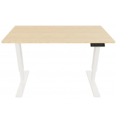 Schreibtisch E-StarterTech, elektrisch höhenverstellbar, 70-112cm (H), 160x80cm (BxT), rechteckig, ahorn / weiß