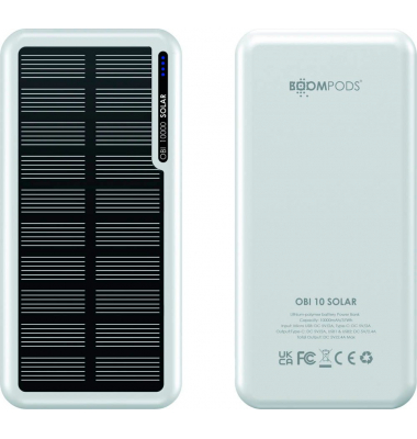 OBI-SOLAR Solar-Powerbank 10.000 mAh weiß