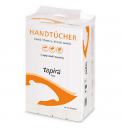 Falthandt&uuml;cher Plus 07730736, 24x23cm, 2-lagig, Zickzack (V-Falz), wei&szlig;, Recyclingpapier