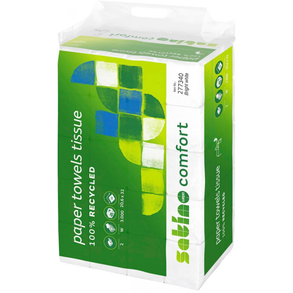 4000735550111 - Falthandtücher Satino Comfort 277340 206x32cm 2-lagig Interfold-Falz (W-Falz) weiß Recyclingpapier 4000735550111 3000 Blatt