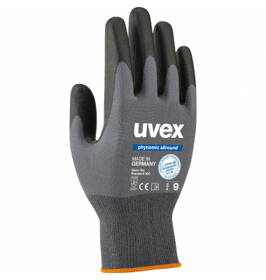 Arbeitshandschuhe phynomic allround, Aqua-Polymer-Schaum, grau/schwarz, Größe 8 / M