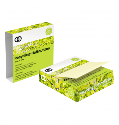 Haftnotizen 5796, oeco Recycling, 75x75mm, gelb, quadratisch