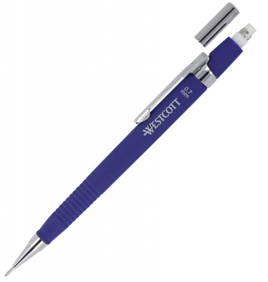Druckbleistift, E-733922 00, Härte HB, 0,7mm, blau, mit Radiergummi