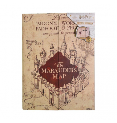 Notizbuch HP713456, Harry Potter - Karte des Rumtreibers, braun, A5, liniert, 40 Blatt / 80 Seiten