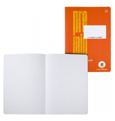 Schulheft 040784040 Premio, Lineatur 40 / Lineatur 40, A4, 90g, orange/gelb