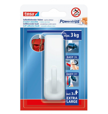 Klebehaken Powerstrips XL Eckig, 59029-00000-00, bis 3kg, wei&szlig;