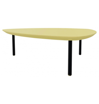 Beistelltisch TRESTA 4260429766048, 31cm (H), 98x91cm (BxT), dreieckig abgerundet, ginstergelb / schwarz