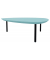 Beistelltisch TRESTA 4260429766185, 31cm (H), 98x91cm (BxT), dreieckig abgerundet, pastellblau / schwarz