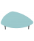Beistelltisch TRESTA 4260429766185, 31cm (H), 98x91cm (BxT), dreieckig abgerundet, pastellblau / schwarz