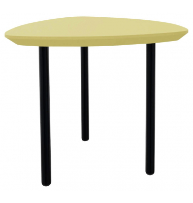 Beistelltisch TRESTA 4260761570969, 46cm (H), 55x51cm (BxT), dreieckig abgerundet, ginstergelb / schwarz