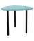 Beistelltisch TRESTA 4260761570976, 46cm (H), 55x51cm (BxT), dreieckig abgerundet, pastellblau / schwarz
