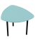 Beistelltisch TRESTA 4260761570976, 46cm (H), 55x51cm (BxT), dreieckig abgerundet, pastellblau / schwarz