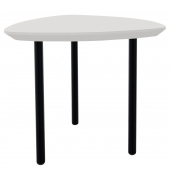 Beistelltisch TRESTA 4260761570983, 46cm (H), 55x51cm (BxT), dreieckig abgerundet, weiß / schwarz