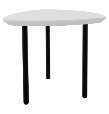 Beistelltisch TRESTA 4260761570983, 46cm (H), 55x51cm (BxT), dreieckig abgerundet, weiß / schwarz