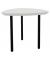 Beistelltisch TRESTA 4260761570983, 46cm (H), 55x51cm (BxT), dreieckig abgerundet, weiß / schwarz