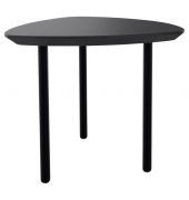 Beistelltisch TRESTA 4260761570990, 46cm (H), 55x51cm (BxT), dreieckig abgerundet, schwarz / schwarz