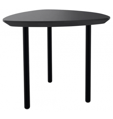 Beistelltisch TRESTA 4260761570990, 46cm (H), 55x51cm (BxT), dreieckig abgerundet, schwarz / schwarz