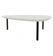 Beistelltisch TRESTA 4260761571003, 31cm (H), 98x91cm (BxT), dreieckig abgerundet, weiß / schwarz