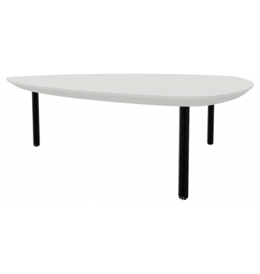 Beistelltisch TRESTA 4260761571003, 31cm (H), 98x91cm (BxT), dreieckig abgerundet, weiß / schwarz