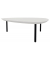 Beistelltisch TRESTA 4260761571003, 31cm (H), 98x91cm (BxT), dreieckig abgerundet, weiß / schwarz