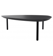 Beistelltisch TRESTA 4260761571010, 31cm (H), 98x91cm (BxT), dreieckig abgerundet, schwarz / schwarz