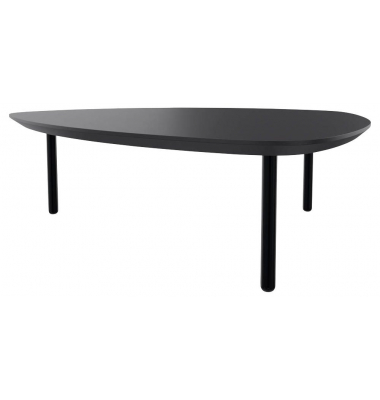 Beistelltisch TRESTA 4260761571010, 31cm (H), 98x91cm (BxT), dreieckig abgerundet, schwarz / schwarz