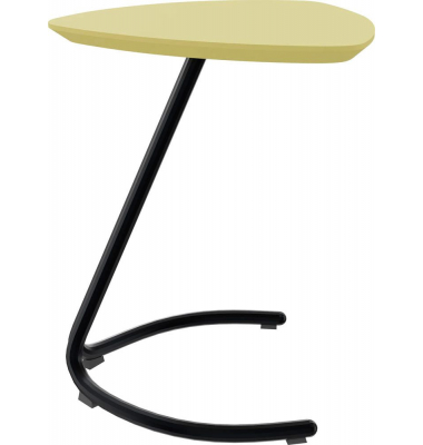 Beistelltisch TRESTA 4260761571027, 69,5cm (H), 55x50cm (BxT), dreieckig abgerundet, ginstergelb / schwarz