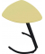 Beistelltisch TRESTA 4260761571027, 69,5cm (H), 55x50cm (BxT), dreieckig abgerundet, ginstergelb / schwarz