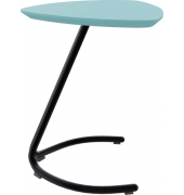 Beistelltisch TRESTA 4260761571034, 69,5cm (H), 55x50cm (BxT), dreieckig abgerundet, pastellblau / schwarz