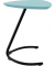 Beistelltisch TRESTA 4260761571034, 69,5cm (H), 55x50cm (BxT), dreieckig abgerundet, pastellblau / schwarz