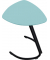 Beistelltisch TRESTA 4260761571034, 69,5cm (H), 55x50cm (BxT), dreieckig abgerundet, pastellblau / schwarz